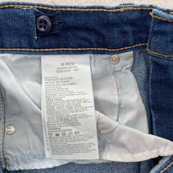Levis Silver Tab Jeans Girls 16R Blue Mini Mom Denim Adjustable Waist High Rise - Picture 5 of 13